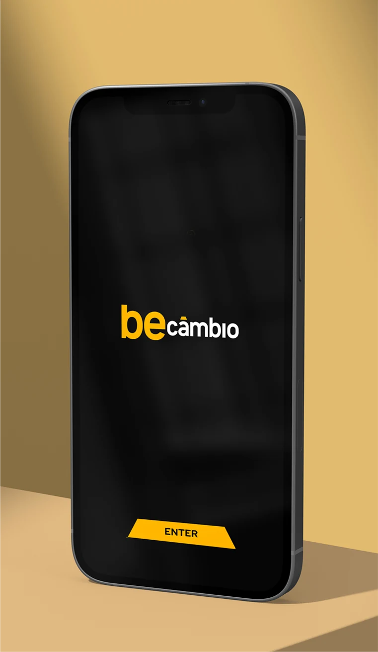 beCâmbio — interface do aplicativo